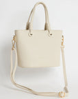 Siena Beige faux leather top knot bag
