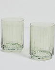 Ribbed Glass Tumblers set of two | Olive