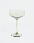 Ribbed Coupe Cocktail Glasses Set of 2 | Olive