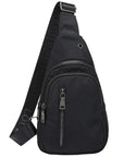 Boyd nylon sling bag in black by Louenhide