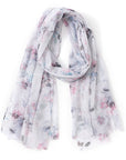 Floral patterned scarf on a white background