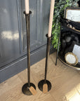Forged Organic Style Candlestick - Tall | Dk Bronze
