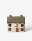 Small ceramic house model on a white background