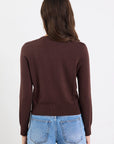 Chocolate Crewneck Cardigan