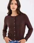 Chocolate Crewneck Cardigan