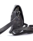 In Leather Swoon charcoal black