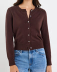 Chocolate Crewneck Cardigan