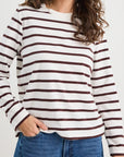 Chocolate White Stripe Boxy Long Sleeve Tee