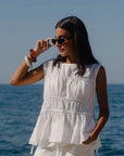 Context Ivory Linen Relaxed Sleeveless Top