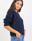 Dawn Ink Crochet Knit Jumper