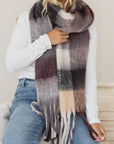 Wrap scarf - Check | Cream Chocolate by Free Spirit