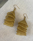mesh 5 cone gold earrings