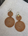 double disc copper earrings