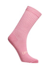 Lamington Merino Womens Crew Rib Vintage pink socks