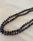 PN561 garnet coloured faceted crystal necklaces