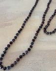PN561 garnet coloured faceted crystal necklaces