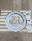 Paper Placemats (30 Sheets) - Cream + Gold Stripe