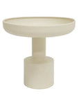 Pedestal Metal Textured Bowl - Beige