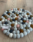 Felt Ball Pot Stand - Earthy Multi