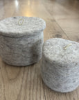 Felt Pots with lid - Oatmeal