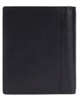 Black leather wallet on a white background