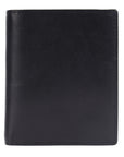 Black leather wallet on a white background