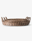 Woven basket on a white background