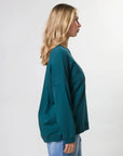Newport Relaxed Crew Sweater - Teal