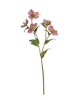 Artificial flower stem with pink flowers on a white background