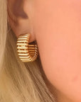 Earrings - Belloro Ridged | Gold