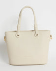 Siena Beige faux leather top knot bag