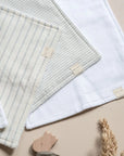 Burp Cloth - Wide Stripe Chambray