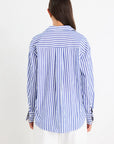 Blue Stripe Cotton Oversized Shirt