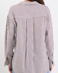 Chocolate Stripe Cotton Oversized Shirt