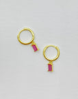 Huggie Earrings - Gold + Gemstone | Assorted
