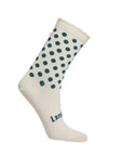 lamington Vera - Natural with Green Spots merino womens socks