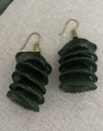 mesh 5 cone green earrings