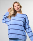 Newport Sweat - Cross Stripe Cornflower