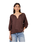 Revolutionary Linen Relaxed Top - Dk Chocolate