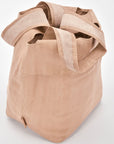 Beige tote bag on a white background