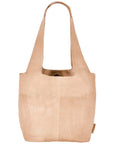 Beige tote bag on a white background