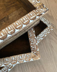 s3 carved wooden trays with white wash trim