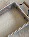 Beaded Wooden Tray with Handles Small | Shelf Home and Gifts
