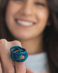 Adjustable Scrunch Ring - Teal