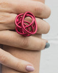 Adjustable Scrunch Ring - Red