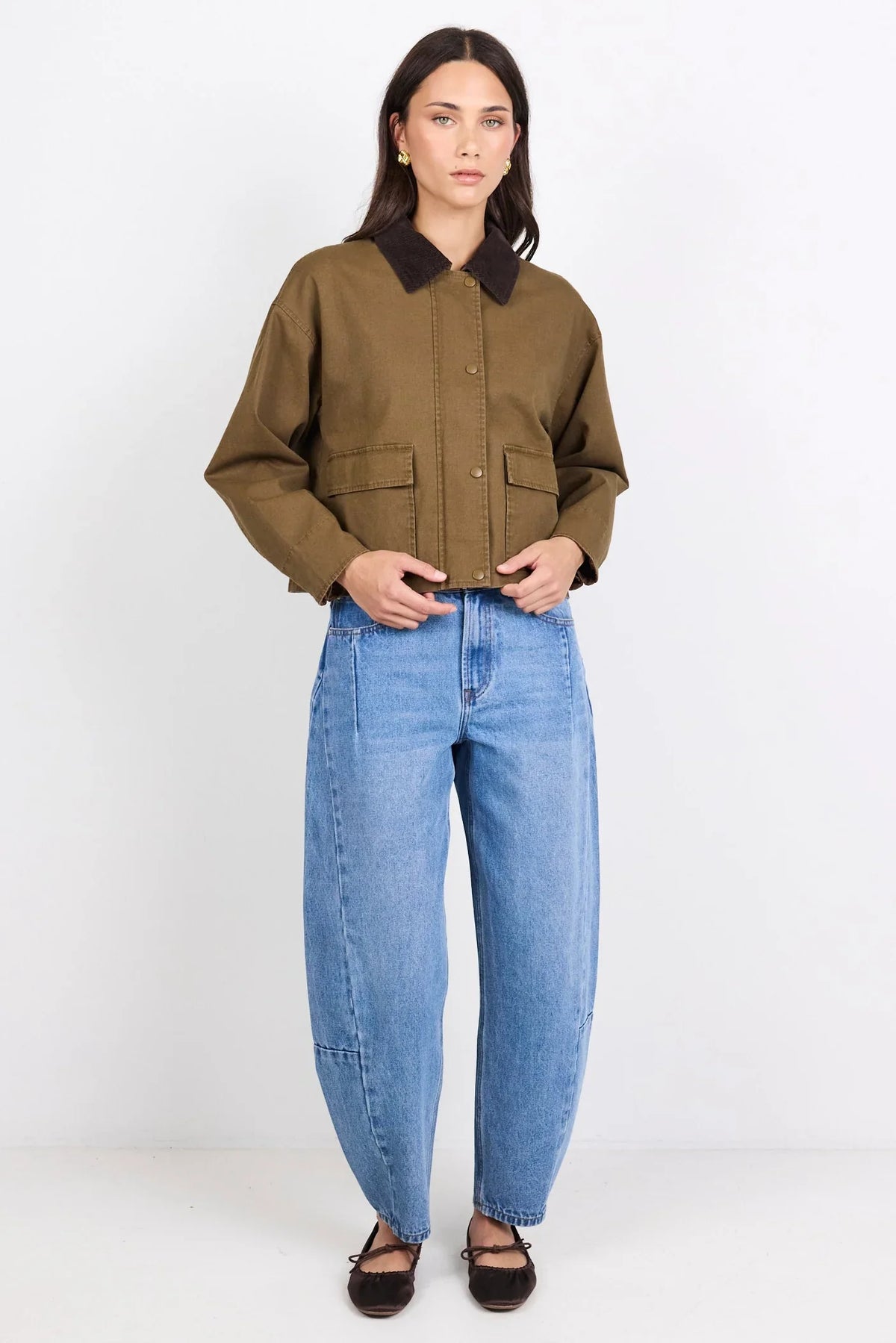Newcomer Barn Cord Collar Jacket - Mocha
