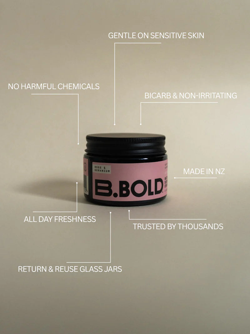 B.Bold Deodorant - Rose + Geranium Bicarb Free