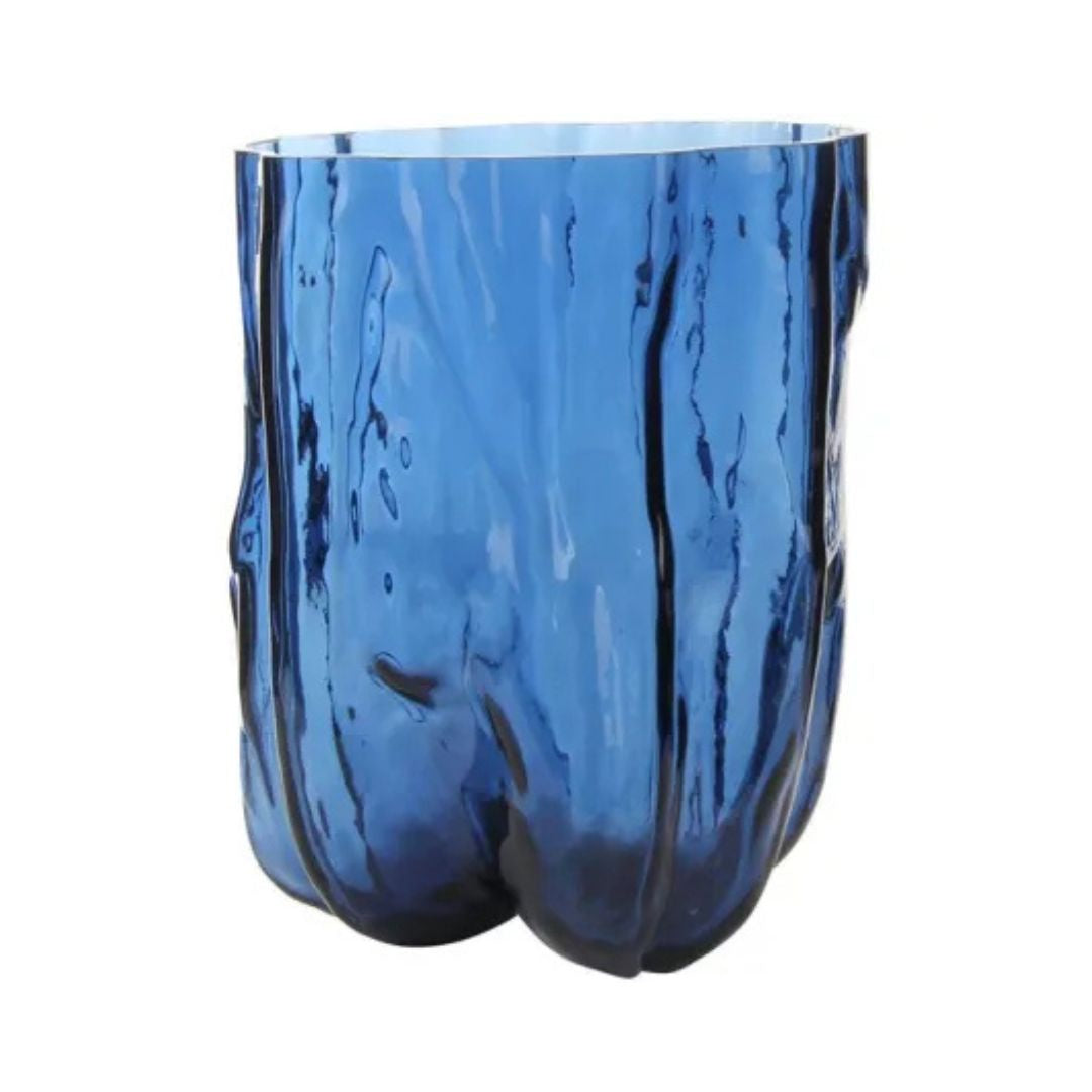 Wave Glass Vase - Deep Blue | 27cm