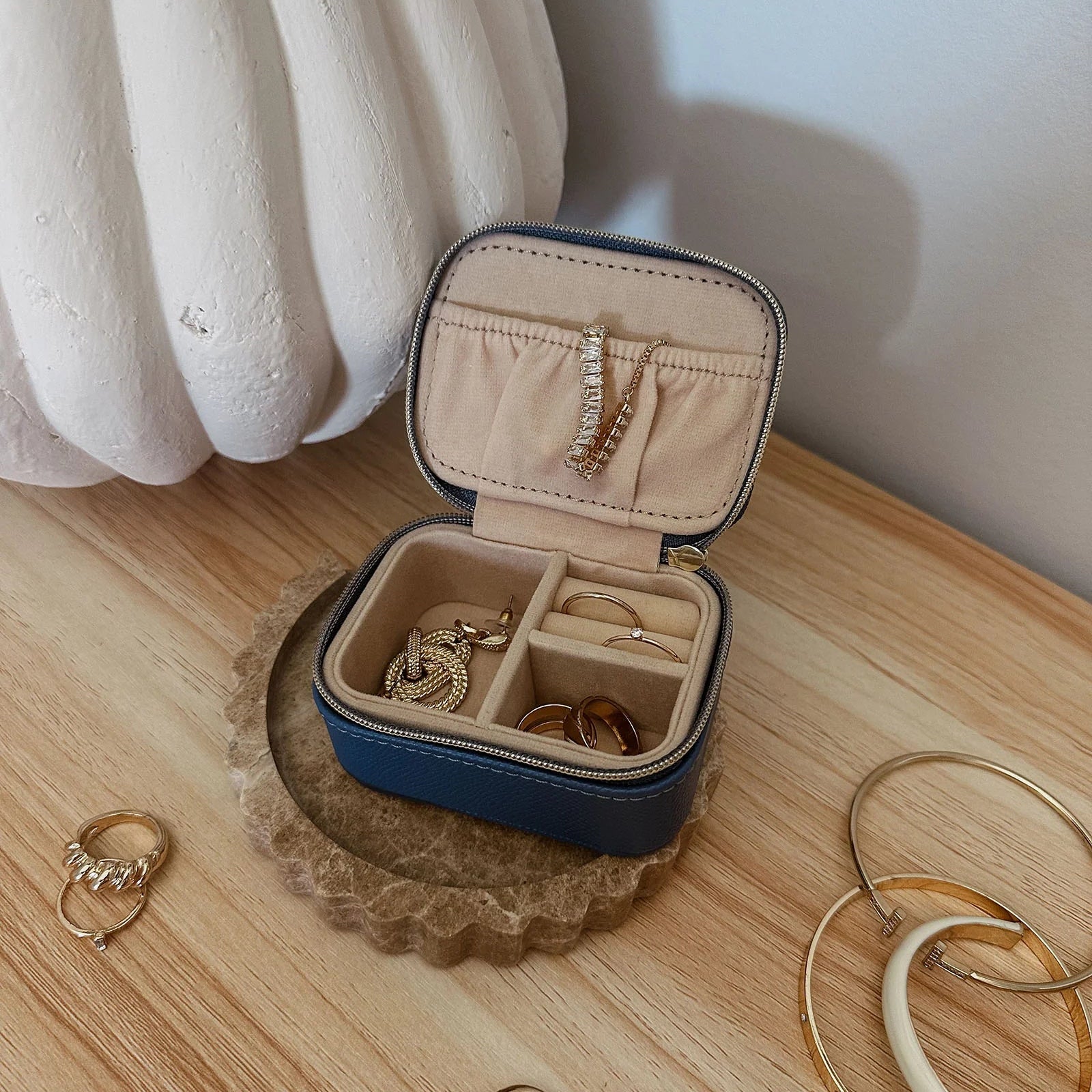 Suzie Jewellery Box - Steel Blue