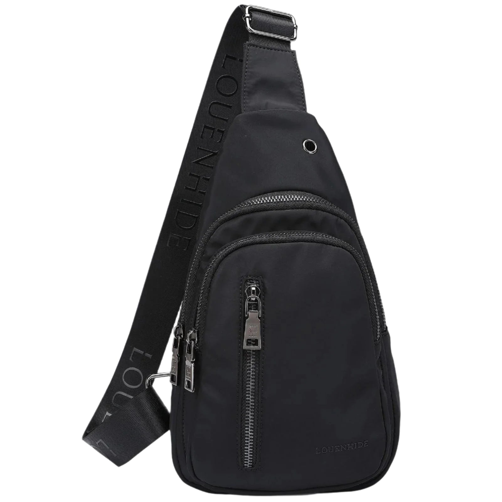 Boyd nylon sling bag in black by Louenhide
